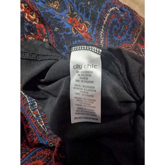 City Chic Dress Paisley Rose Womens Plus Size 16 XL 0X Small Boho Lace Colorful - Picture 10 of 10